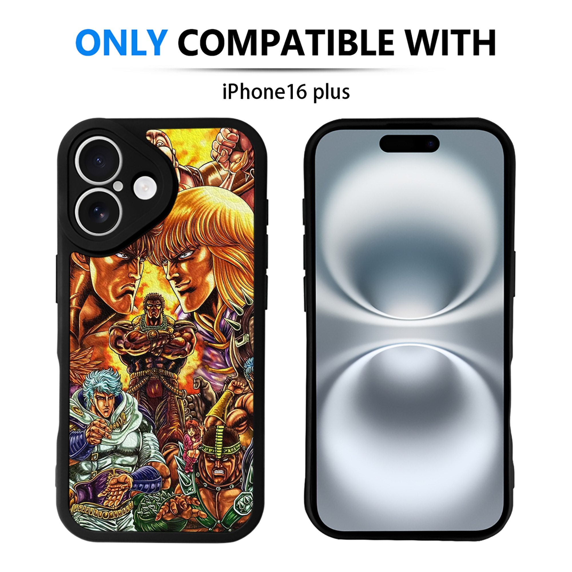 （画像用） 北斗の拳 Fist of the North Star 【iPhone 16シリーズ対応】シリコンスマホケース（レザー調） 材質：シリコン
